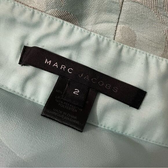 Marc Jacobs Mint Green Silk Flair A Line Skirt Size 2 - Picture 2 of 7